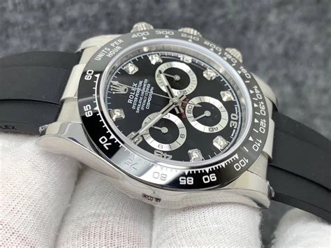 rolex daytona black face with rubber strap|rolex daytona black bezel.